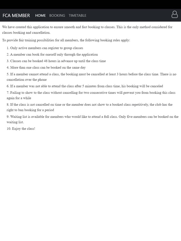 FCA Member app screenshot 2