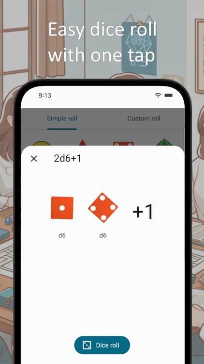 Saving roll : Dice roller app