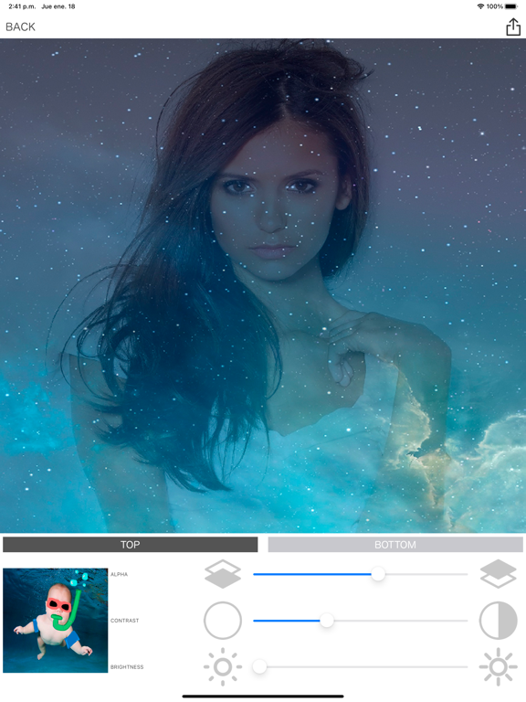Photo blend - mixer pictures iPad screenshot 5 - Photo & Video app