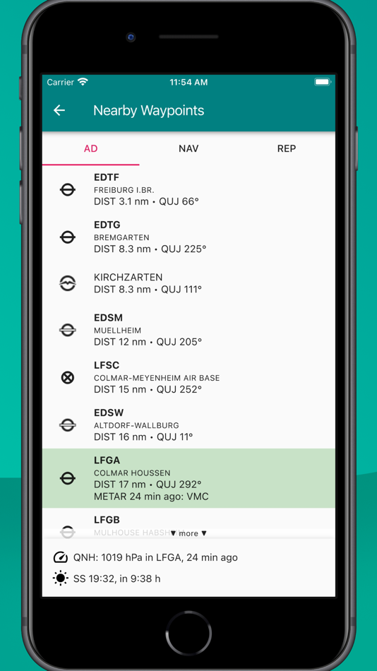 #7. Enroute Flight Navigation (iOS) Podle: Akademische Fliegergruppe Freiburg i. Br. e. V.