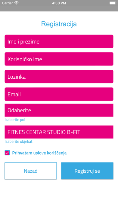 Studio B-fit Screenshot