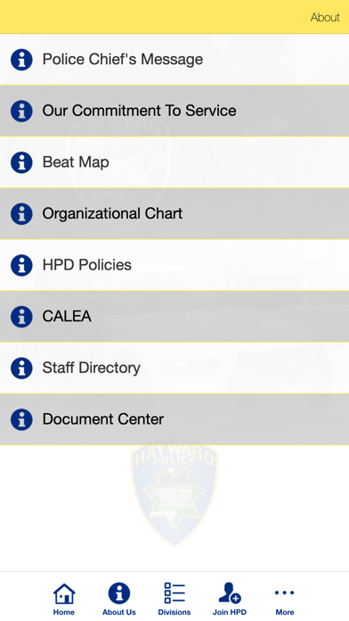 Hayward Police Department Screenshot