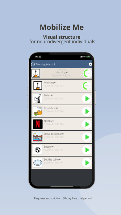 Mobilize Me: Create routines Screenshot