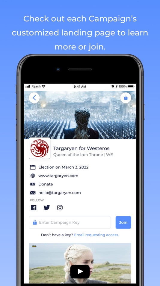 #10. Reach — Progressive Organizing (iOS) By: Reach Progress PBC