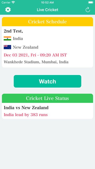 Live Cricket Screenshot