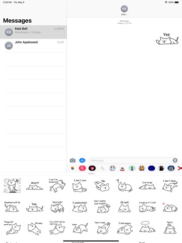 Bored cat - Emoji and Stickersのおすすめ画像3