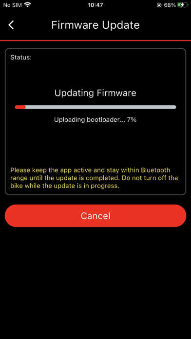 E-bike Firmware Update Screenshot
