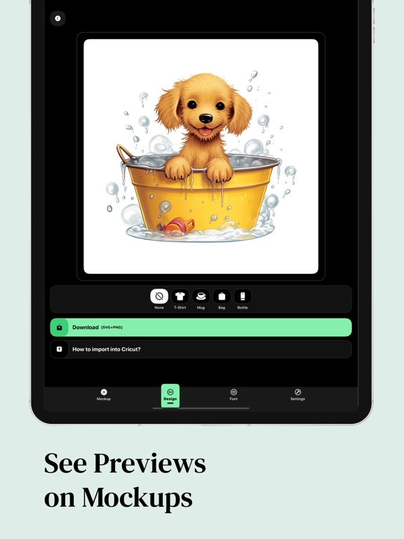 Silhouette Design Mockup Font iPad screenshot 6 - Utilities app