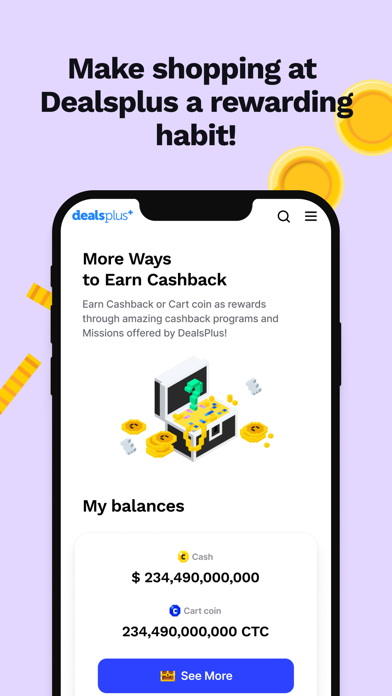 Deals+ Cashback & Free Coupons Screenshot