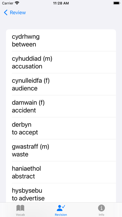 Welsh Vocab Screenshot