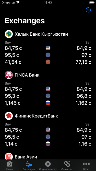 Курсы валют Киргизии Screenshot