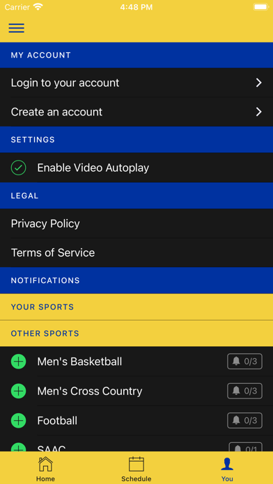 Allen University Athletics Screenshot