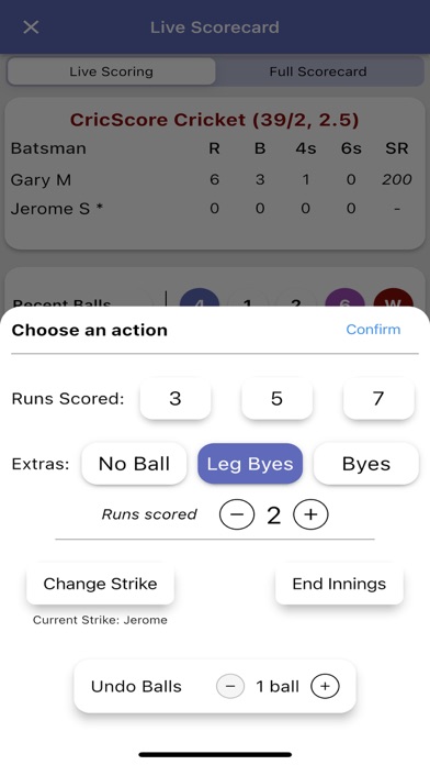 CricScore -Cricket Scoring App Screenshot