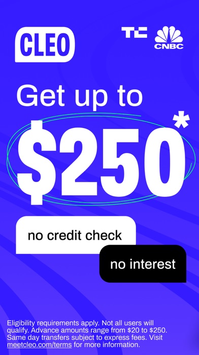 Cleo: Up to $250 Cash Advance Screenshot