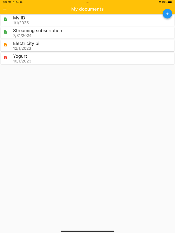 ExpiNotif Expiry schedule