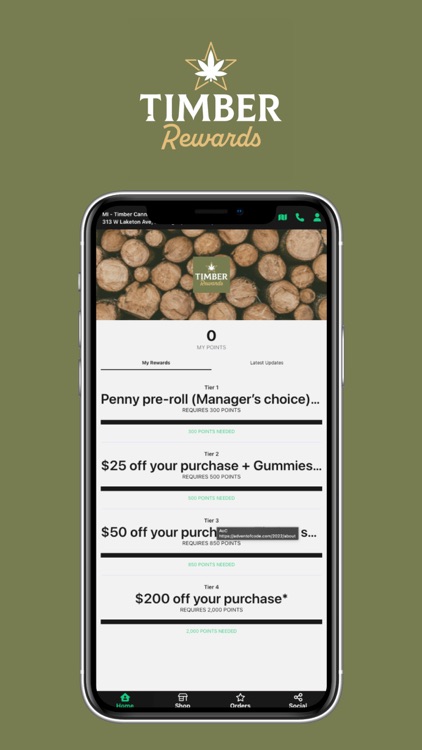 Timber Cannabis Co. Rewards