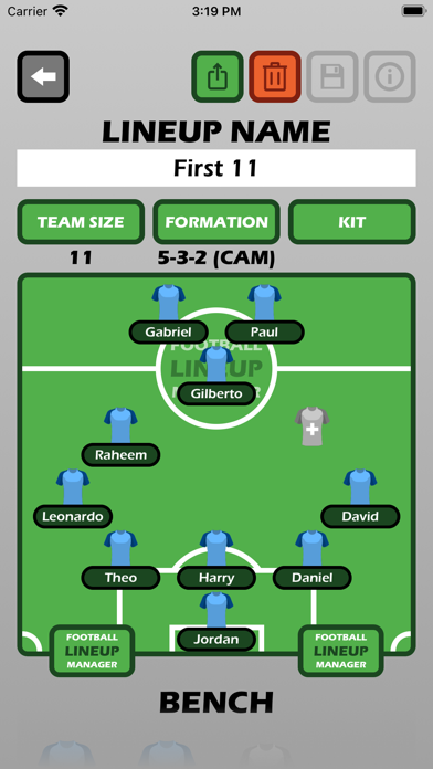 Football Lineup Manager Screenshot
