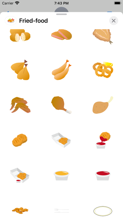 Fried food sticker Screenshot