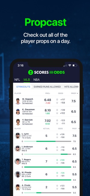 scores and odds mobile