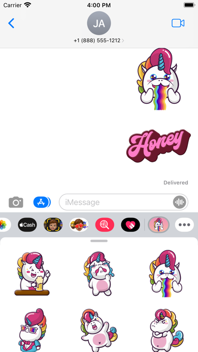 Rainbow Fatty Unicorn Stickers Screenshot