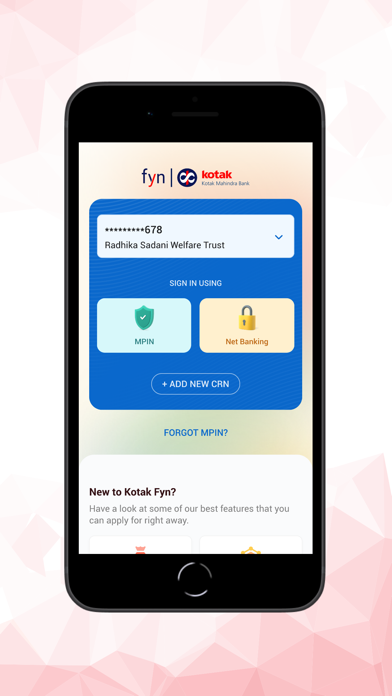 Kotak fyn:Business Banking app Screenshot