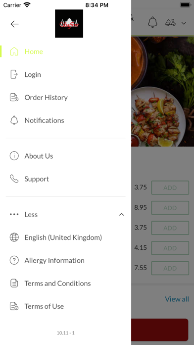 Saffron Indian Restaurant, Screenshot