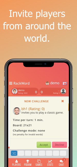 Free online multiplayer word game - Rackword