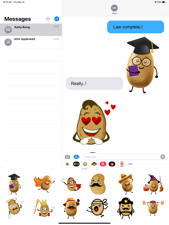 Screenshot #5 pour Animated Potato Stickers