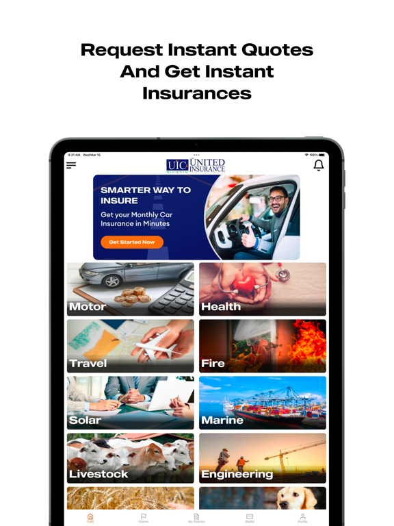 The United Insurance iPad screenshot