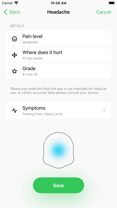 Migraine Headache Tracker Screenshot