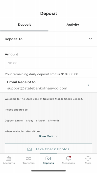 State Bank of Nauvoo Screenshot