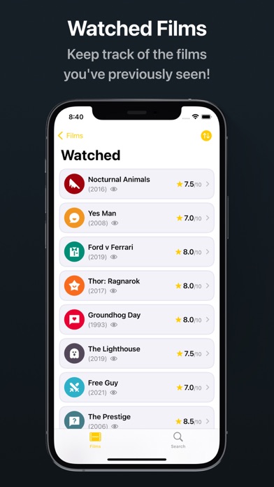 Film Buff - Journal & Tracker Screenshot