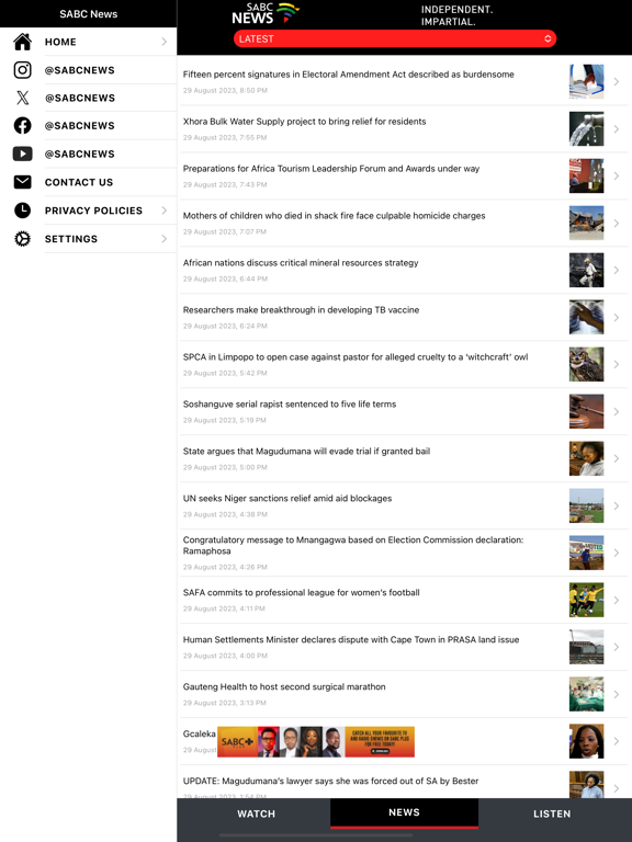 Screenshot #4 pour SABC News app