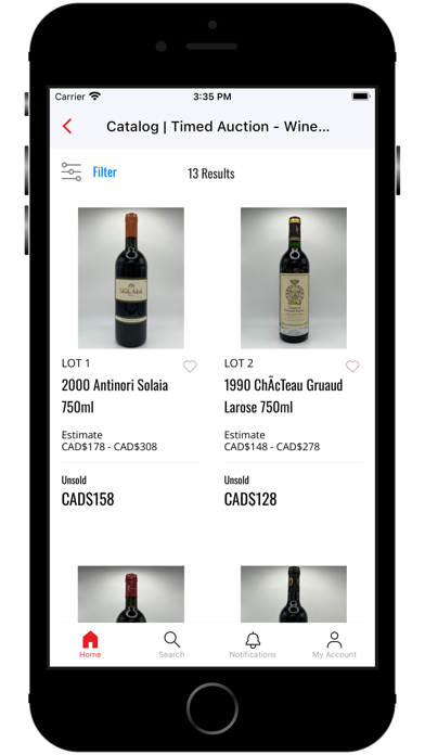 Griffin Wine Storage Screenshot