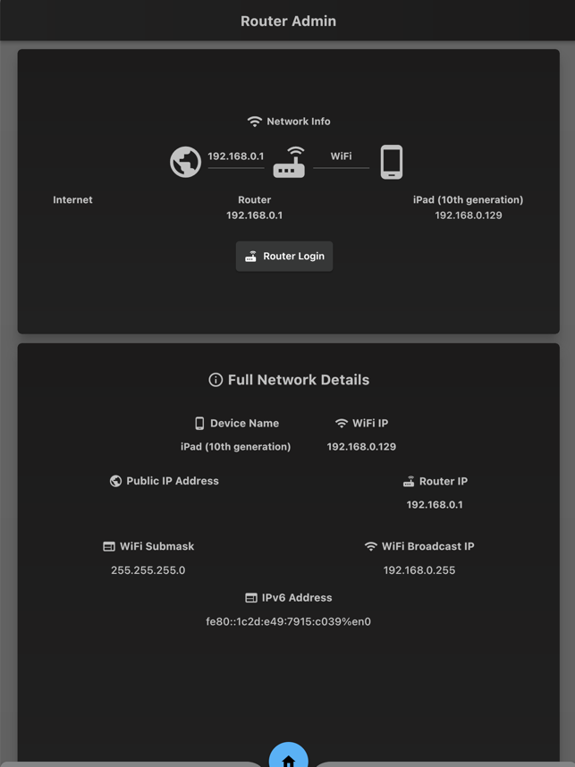 ‎Router Setup Page Screenshot