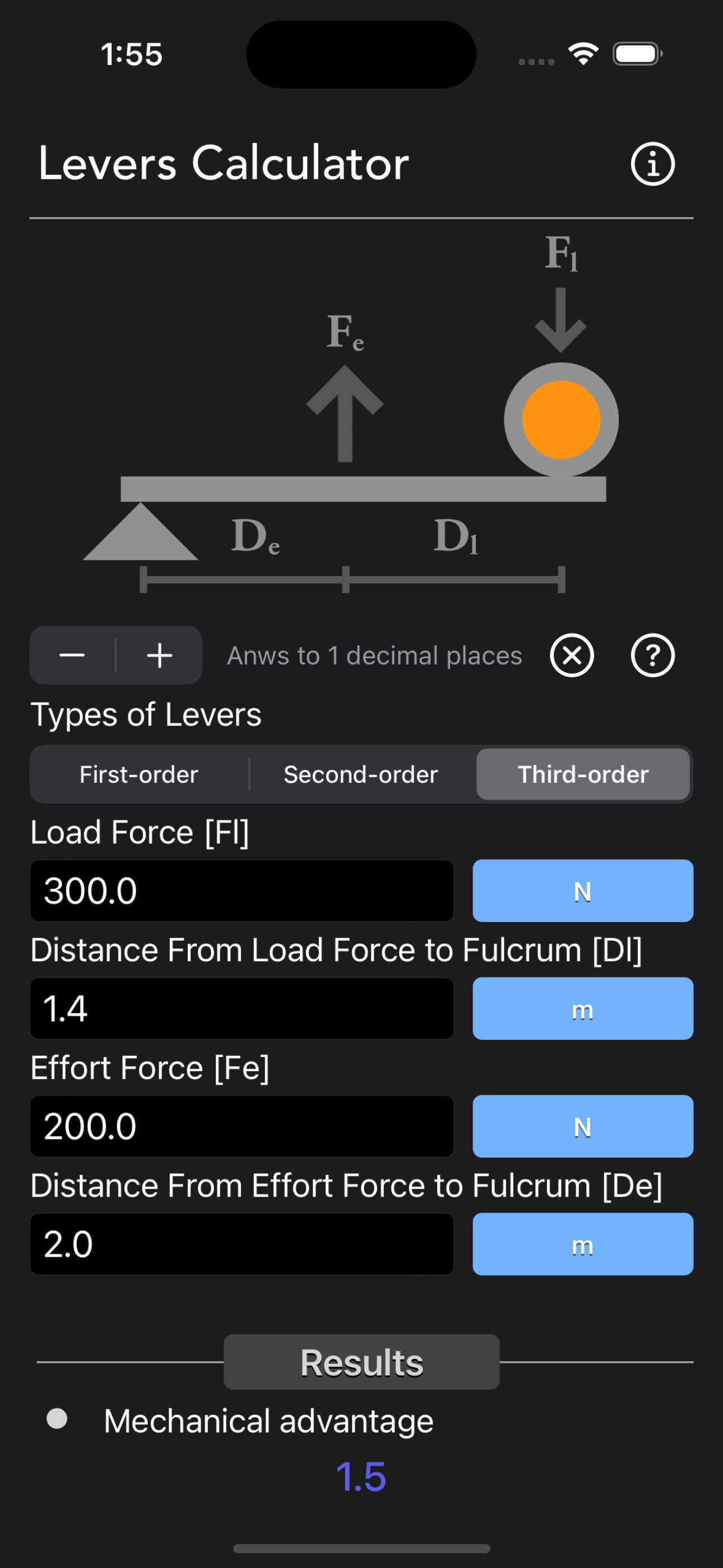Levers Calculator