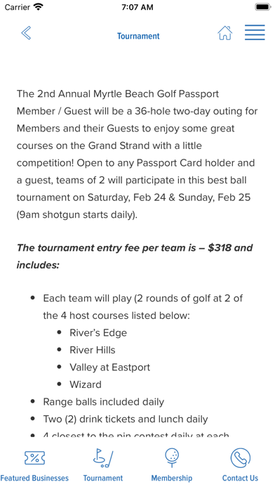 Myrtle Beach Golf Passport Screenshot
