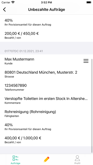 DeinAuftrag Screenshot