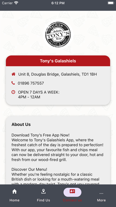 Tony’s Chip Shop - Galashiels Screenshot