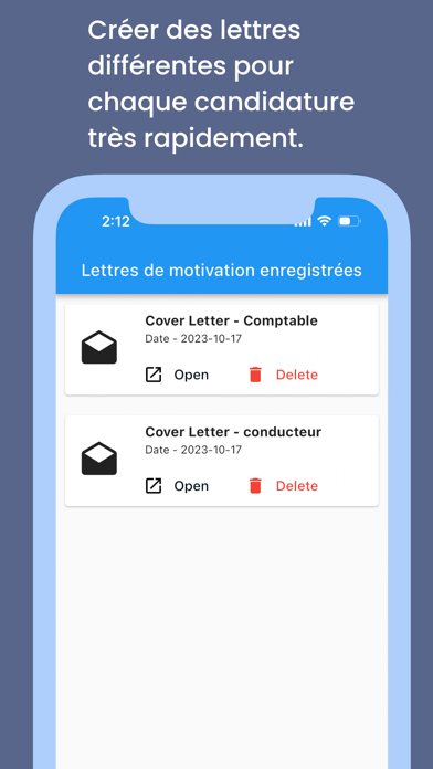 Lettre de motivation IA Screenshot
