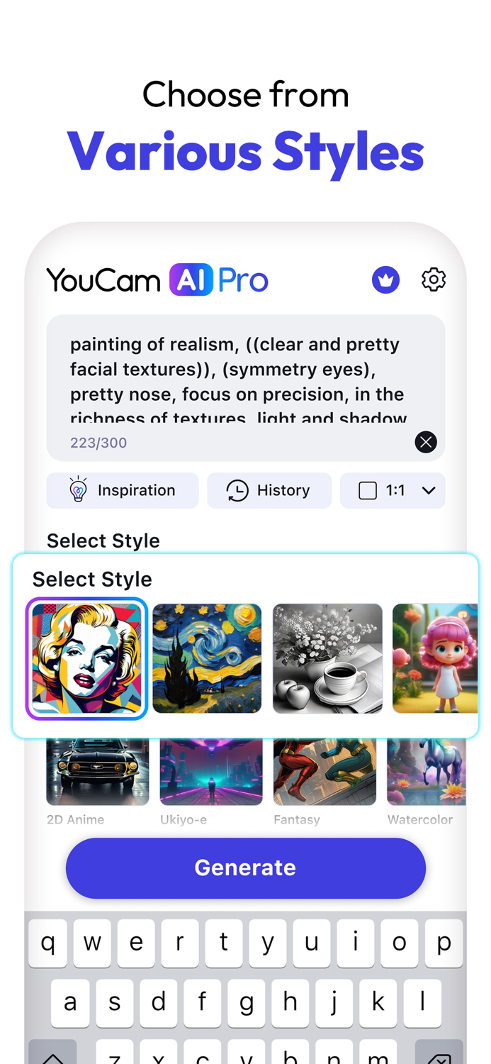 YouCam AI Pro Art Generator