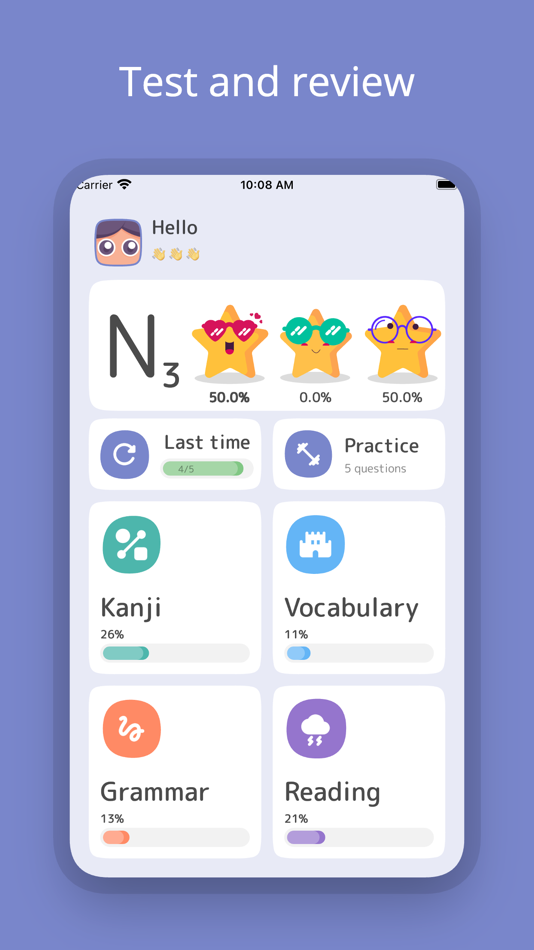 #1. JLPT test: N4 N3 N2 N1 (iOS) 由: Vuong Nguyen