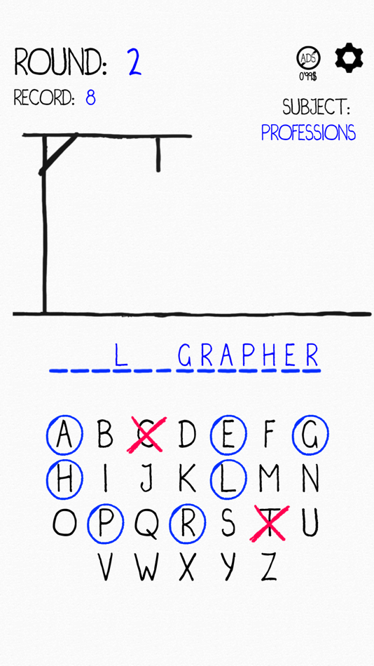 #8. Hangman Word Quest (iOS) 来自: One Up Games Studio
