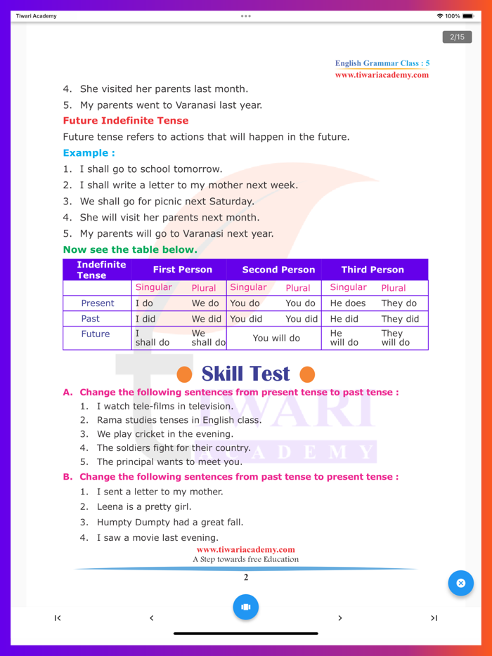 Class 5 English Grammar Book