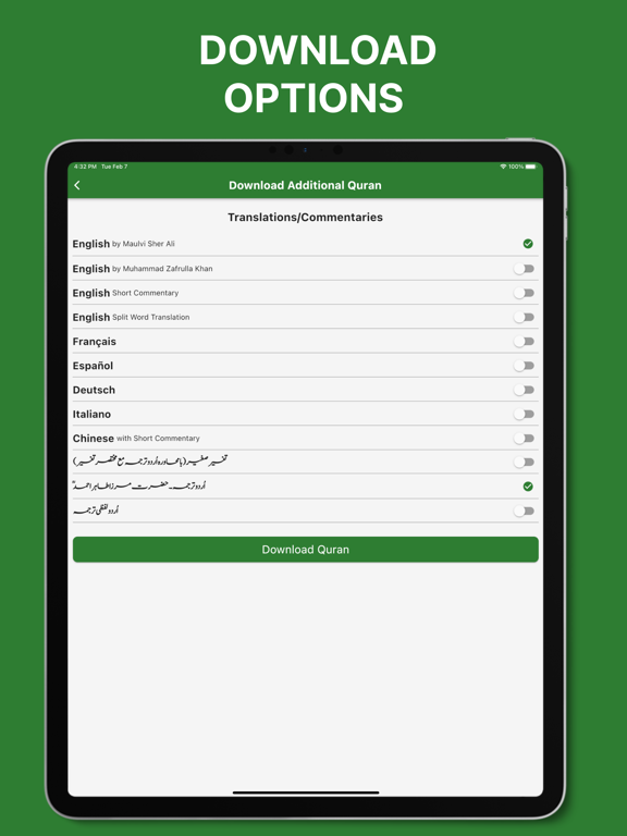 Ahmadiyya Quran Translations iPad screenshot 5 - Book app