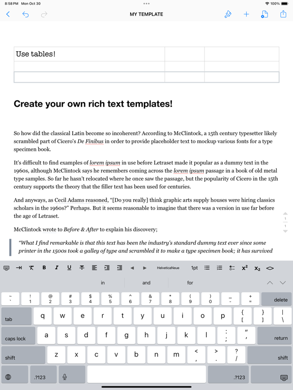 PDF Templates Notes Screenshots