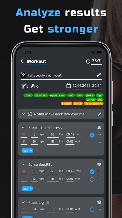Workout planner. Home & Gym Screenshot
