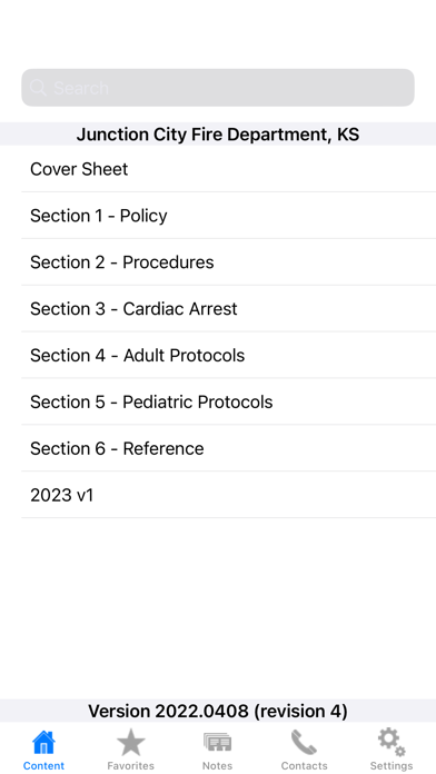 Junction City FD EMS Protocols Screenshot