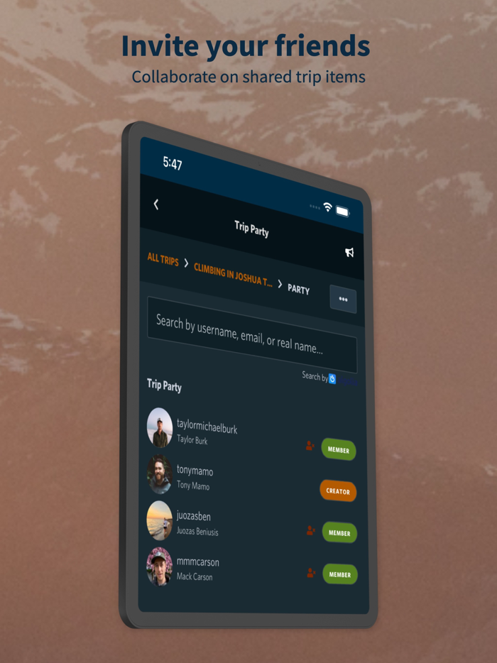 Packup - Trip Planning