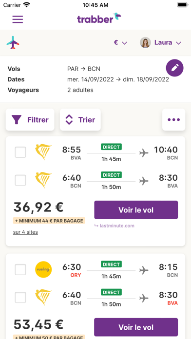 Screenshot #3 pour Trabber : Vols, Hôtels et plus